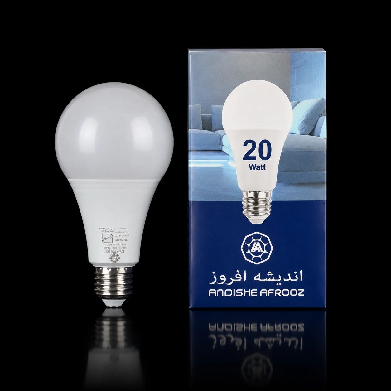 لامپ حبابی 20وات مهتاب A80